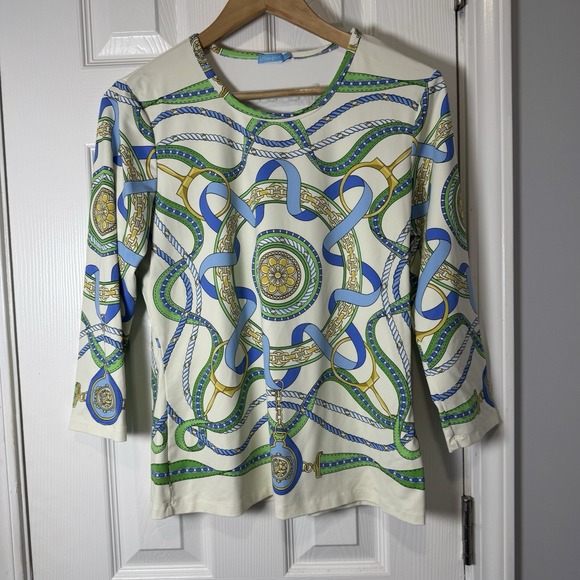 J. McLaughlin Tops - J.Mclaughlin Catalina Cloth Shirt Top Size L Ropes Chains Medallions